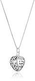 Sterling Silver Heart "I Love U 2 The Moon and Back" Pendant Necklace | Amazon (US)