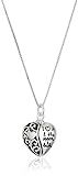 Sterling Silver Heart "I Love U 2 The Moon and Back" Pendant Necklace | Amazon (US)