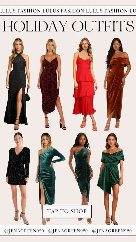 Holiday Outfits | Holiday Fashion | Holiday Looks | Green Dress | Red Dress | Holiday Parties 

#LTKfindsunder100 #LTKHoliday #LTKSeasonal