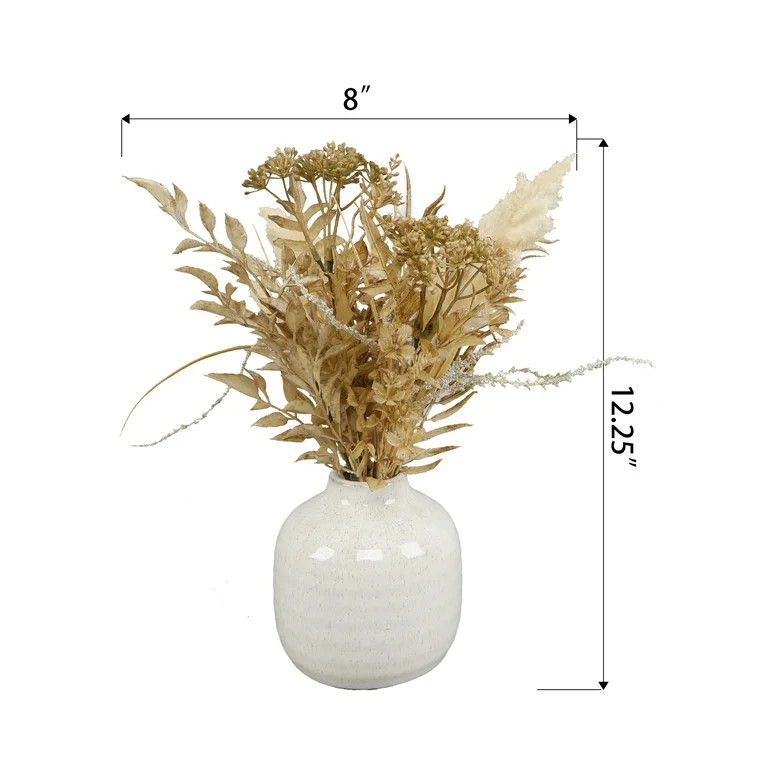 Better Homes & Gardens 12-Inch Artificial Dried Mixed Floral Arrangement in Ceramic Vase – Tabl... | Walmart (US)