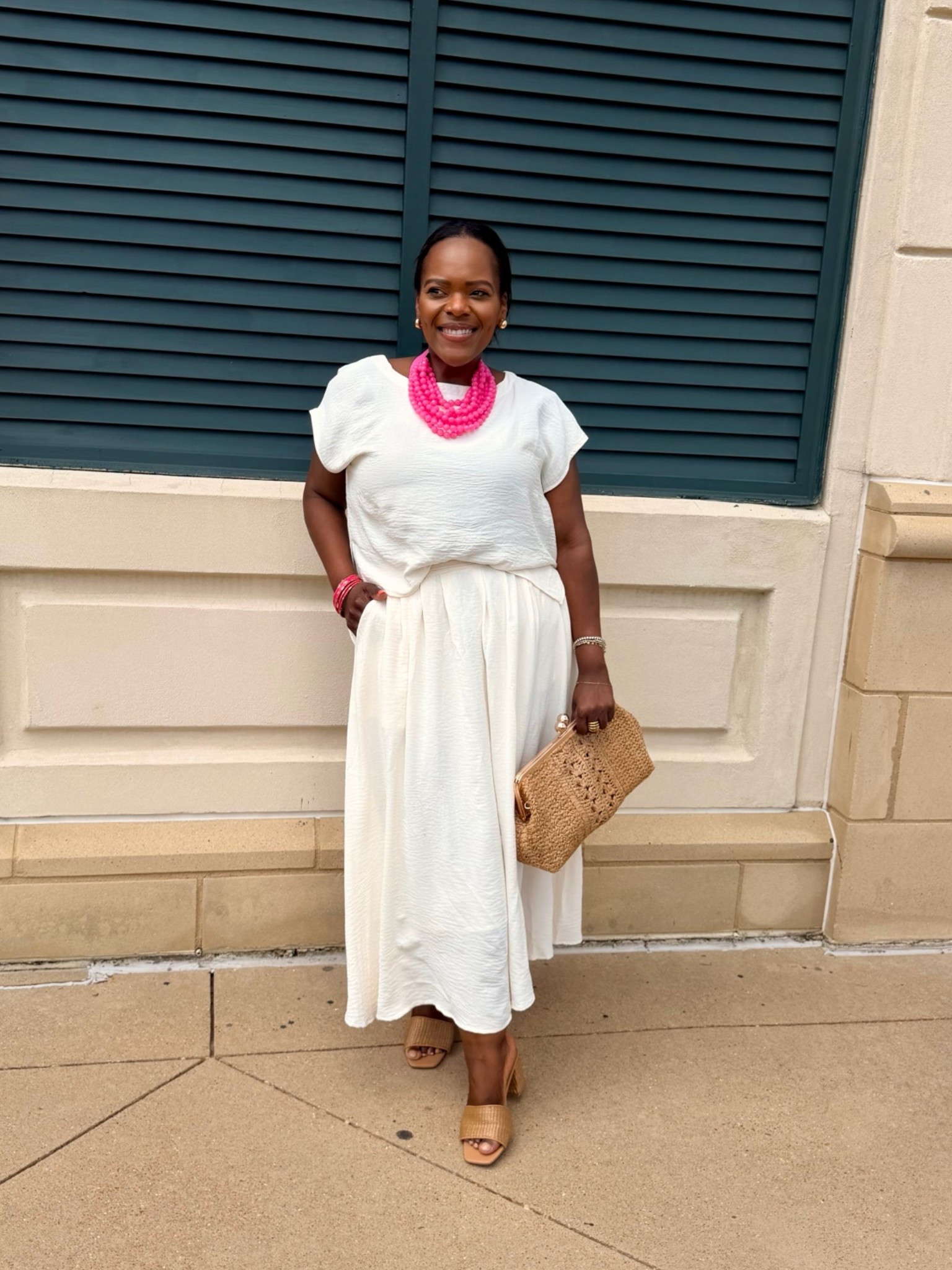 Thursday ootd 💖 added a pop of color with accessories from @thewillowtree for this 2-piece skirt set from Amazon. The skirt has pockets and fully lined. I’m wearing the size large. 



summer outfits / summer dresses / date night outfits / vacation outfits beach / women’s sets outfits / rattan clutch

#LTKgrwm #LTKootd #LTKWorkwear