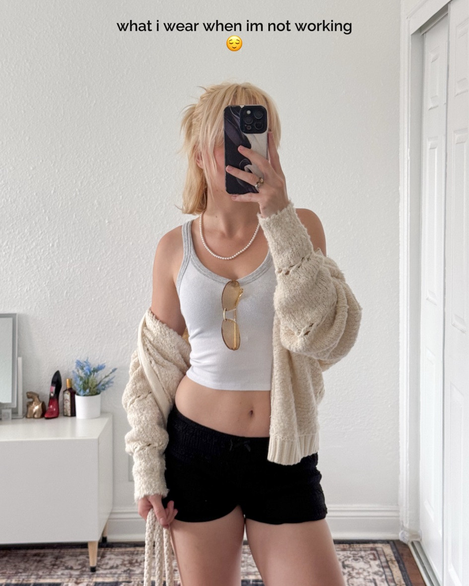 hiii! looking for a vacation outfit that’s comfy but still cute? i got you 😉 here’s an outfit formula that i think is perfect for a day off! it’s giving: i’m going somewhere coastal & work is the last thing im thinking about 😌 here’s what you need! - a cropped tank top - some comfy shorts - a sweater to layer over if you get cold - some platform sandals - whatever accessories you prefer!

my tank top is from ardene but sold out! i tried to find similar ones :)  #lookbook  #casualstyle #vacationmode

#LTKootd #LTKSwim #LTKTravel