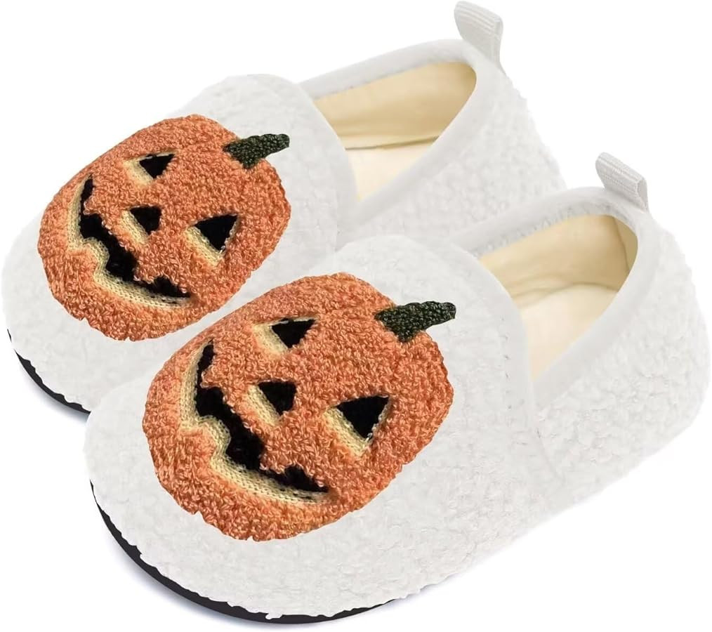 Kids Slippers Toddler Smile Face House Slippers Indoor Home Non-Slip Rubber Sole Shoes Warm Cozy ... | Amazon (US)