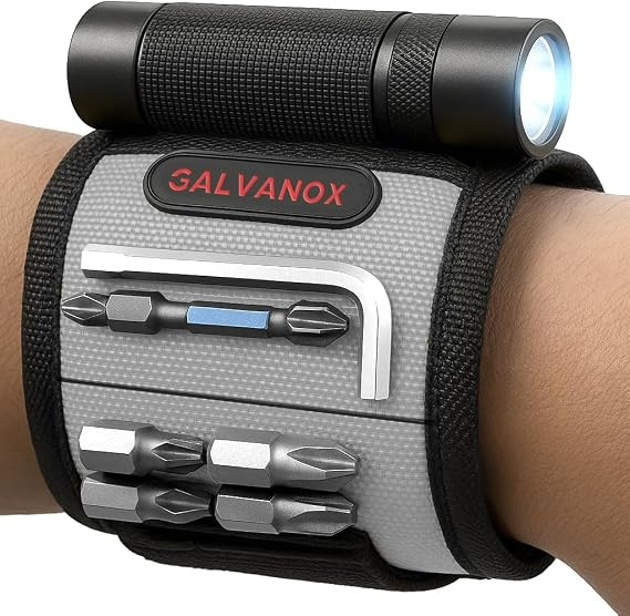 Galvanox Magnetic Wristband with LED Flashlight - Nylon Wrist Magnet for Tools, Screws and Nails ... | Amazon (US)