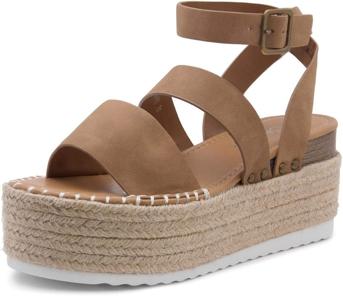 Shoe Land SL-Capri Womens Open Toe Ankle Strap Platform Sandals Causal Espadrille Wedge Shoes | Amazon (US)