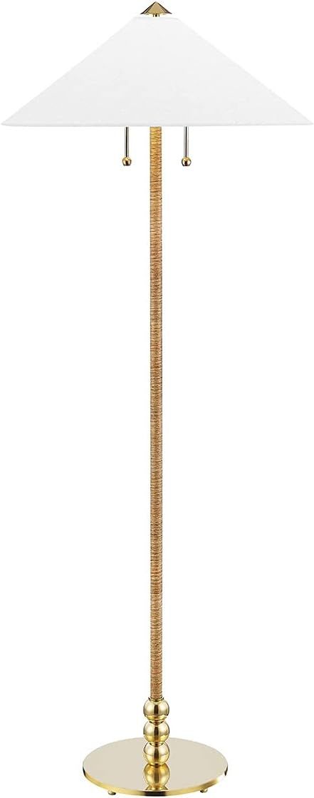 Hudson Valley L1399-AGB Transitional Two Light Floor Lamp from Flare Collection in Brass - Antiqu... | Amazon (US)