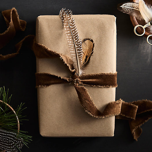 Antiqued Frayed Velvet Ribbon | Terrain