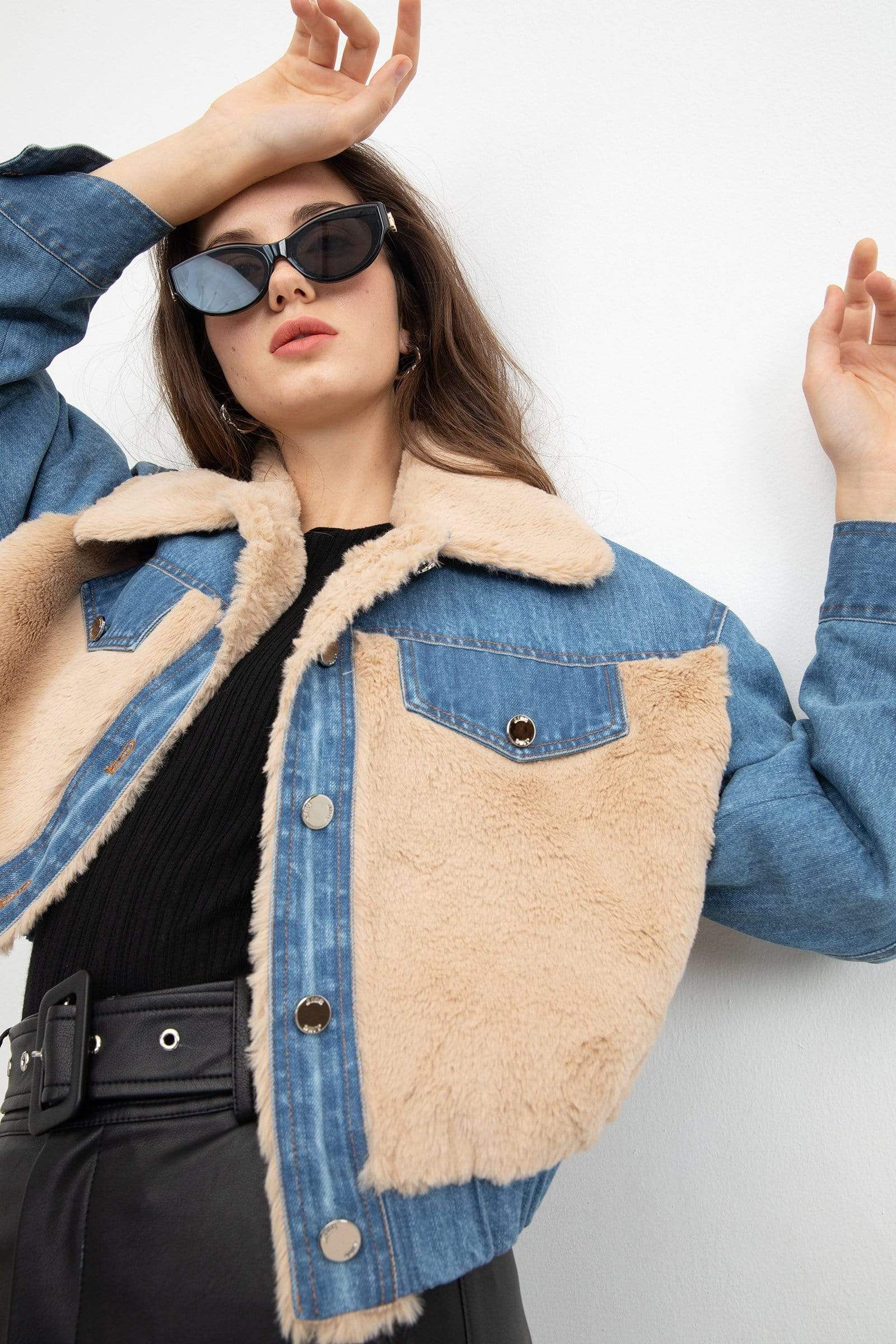 Multi Sherpa Denim Jacket | J.ING