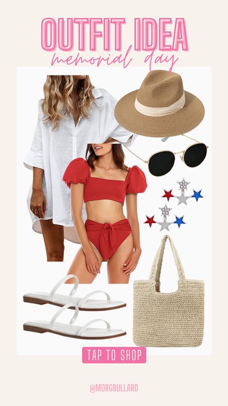 Memorial Day Outfits | Memorial Day Looks | Red Swimsuit | Lake Day | Memorial Day Fashion

#LTKswim #LTKSeasonal #LTKunder50
