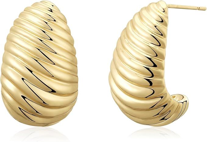 Rajputana 18K Ohrringe für Damen Frauen, Chunky Hoop Earrings for Women, Offene Ohrringe Vergold... | Amazon (DE)
