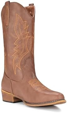 Cowboy Boots For Women Western Boots Cowgirl Boots Pull On Pointy Toe Mid Calf Boots | Amazon (US)