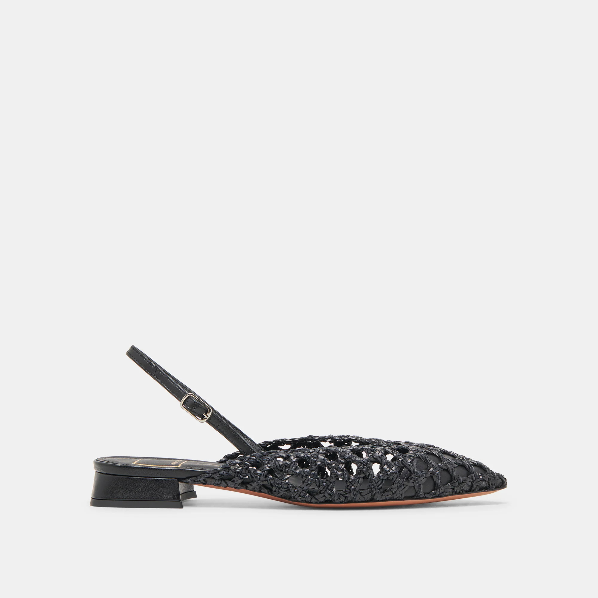 CYNDI FLATS BLACK WOVEN | DolceVita.com