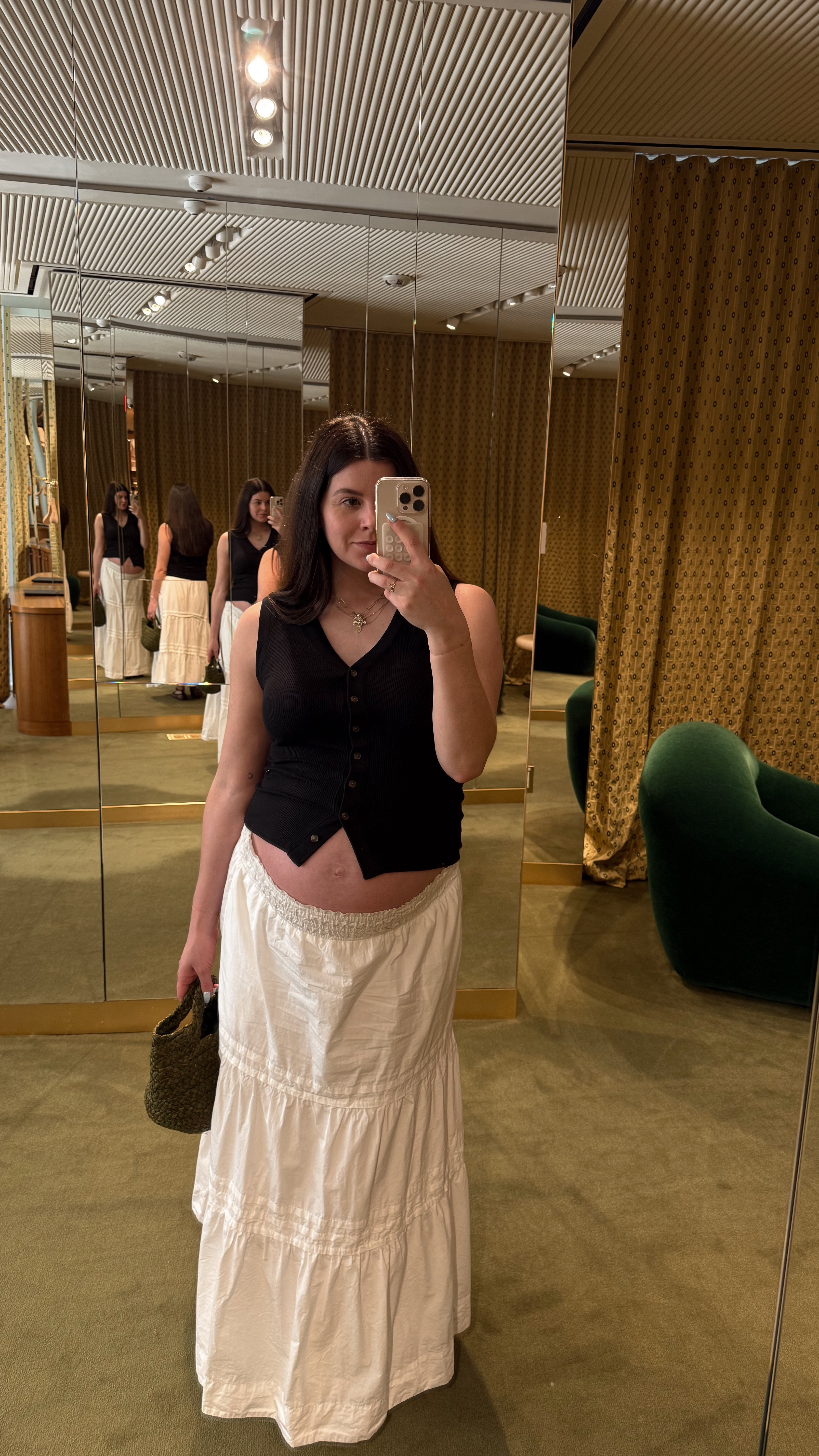 the perfect skirt for the bump!! And it’s non maternity! Maternity skirt, white maxi skirt, bump fit, maternity outfit, summer maternity, summer pregnancy outfit 

#LTKBump