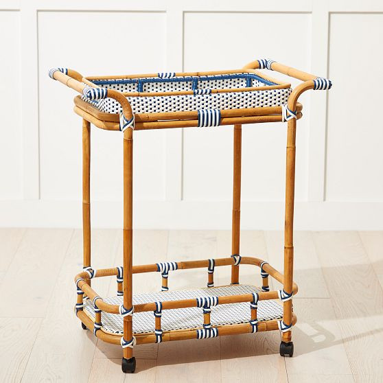Rattan Bistro Bar Cart | Mark and Graham