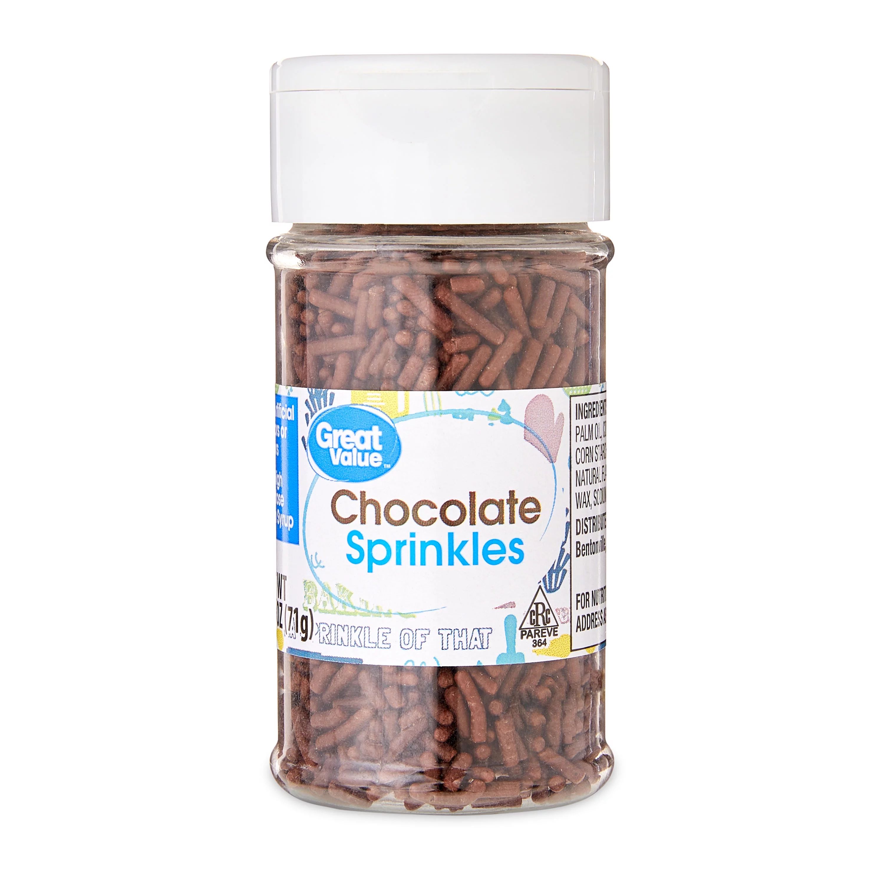 Great Value Natural Chocolate Sprinkles, 2.5 oz - Walmart.com | Walmart (US)