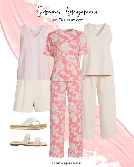 Summer loungewear that’s cool, classic, and stylish from @WalmartFashion! 
#WalmartPartner 

sleeveless top, sleep set, linen shorts, capris, braided sandals, flip flops.

#LTKSeasonal #LTKFind #LTKunder50