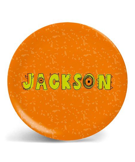 Orange Monster Name Personalized Plate | Zulily
