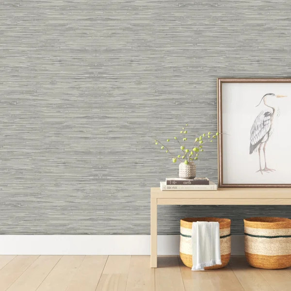 Ellsbury Tibetan Grasscloth 18' L x 20.5" W Peel and Stick Wallpaper Roll | Wayfair North America