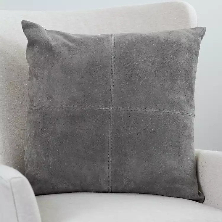 New! Gray Suede Throw Pillow | Kirkland's Home