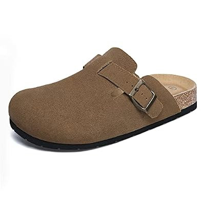 Xiakolaka Women's Suede Clogs Adjustable Buckle Slip on Footbed Home Clog Slippers f… | Amazon (US)