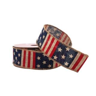 1.5" x 30ft. Faux Linen Wired Flag Ribbon by Celebrate It® Red, White & BlueItem # 10740832(1)5 ... | Michaels Stores