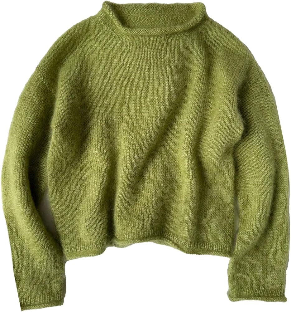 GORGLITTER Women's Cozy Chunky Sweaters Dressy Mohair Fuzzy Long Sleeve Knit Pullover Fall Tops | Amazon (US)