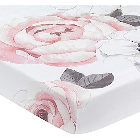 Sweet Jojo Designs Blush Pink, Grey and White Photo Op Baby or Toddler Fitted Crib Sheet for Waterco | Amazon (US)