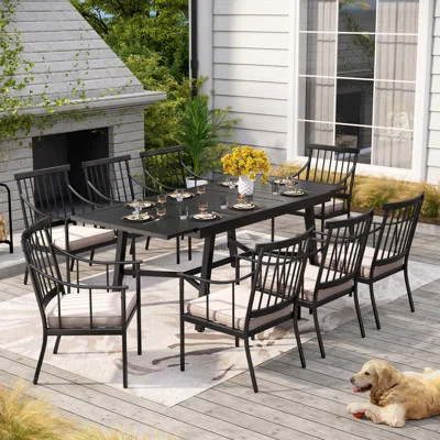 Argyri Rectangular 8 - Person 84" Long Dining Set with Cushions | Wayfair North America