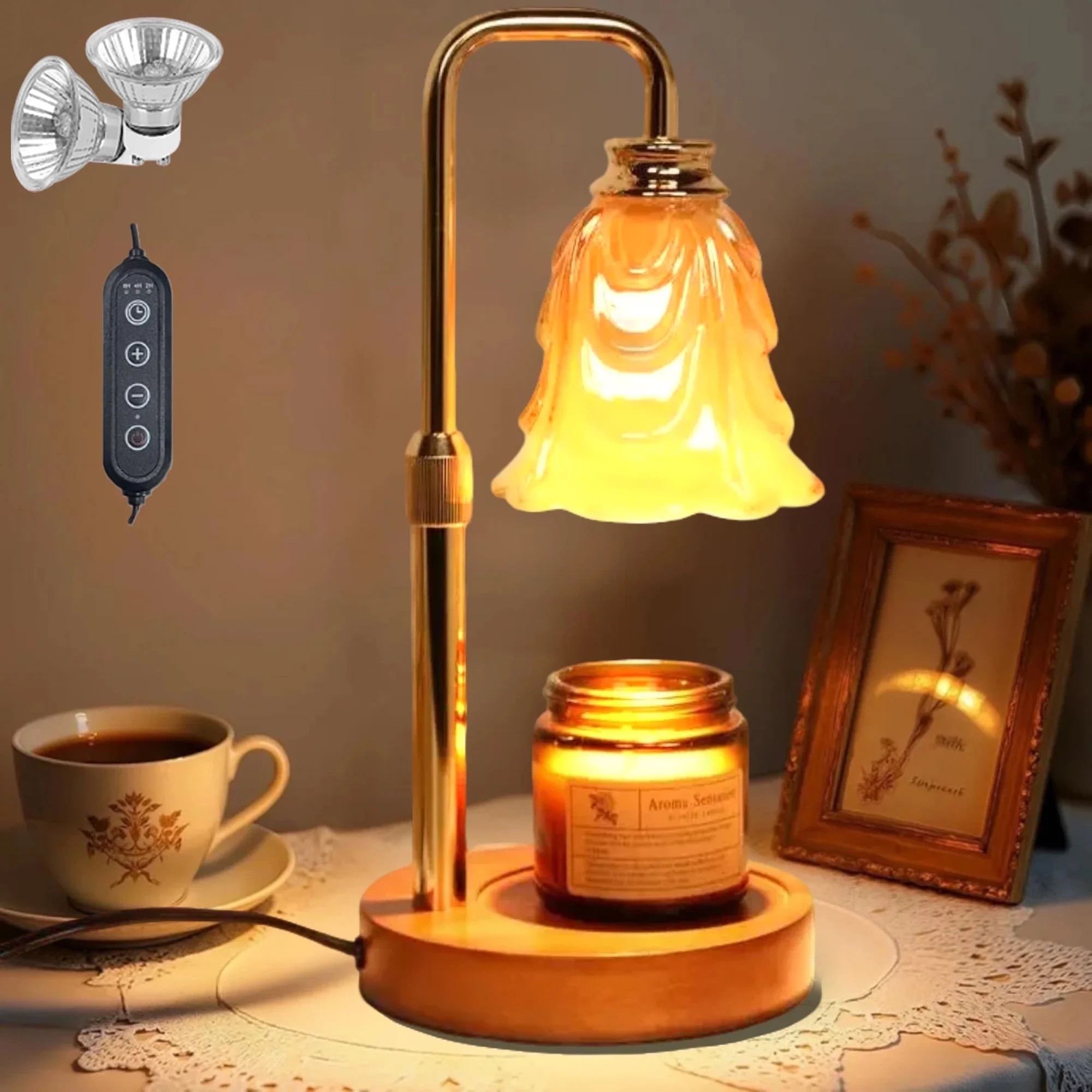 HIDAWN Candle Warmer Lamp with Timer Dimmable,Adjustable Height,Wax Melt Warmer for Jar Candles w... | Walmart (US)