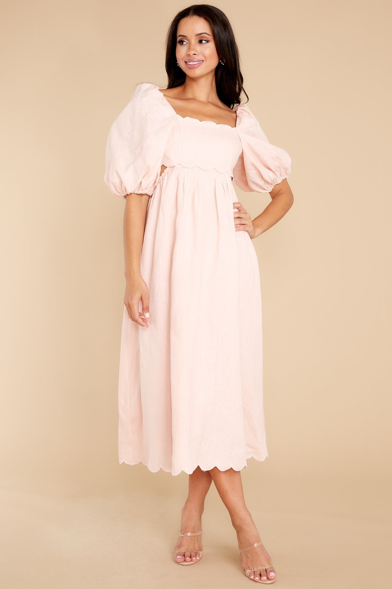 Endless Romance Blush Midi Dress | Red Dress 