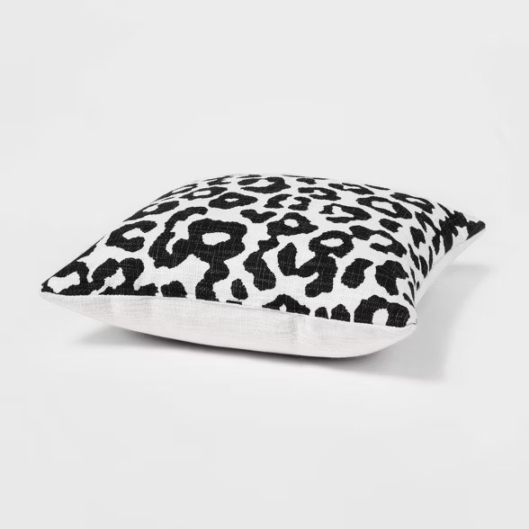 Leopard Print Throw Square Pillow Black/Cream - Threshold™ | Target