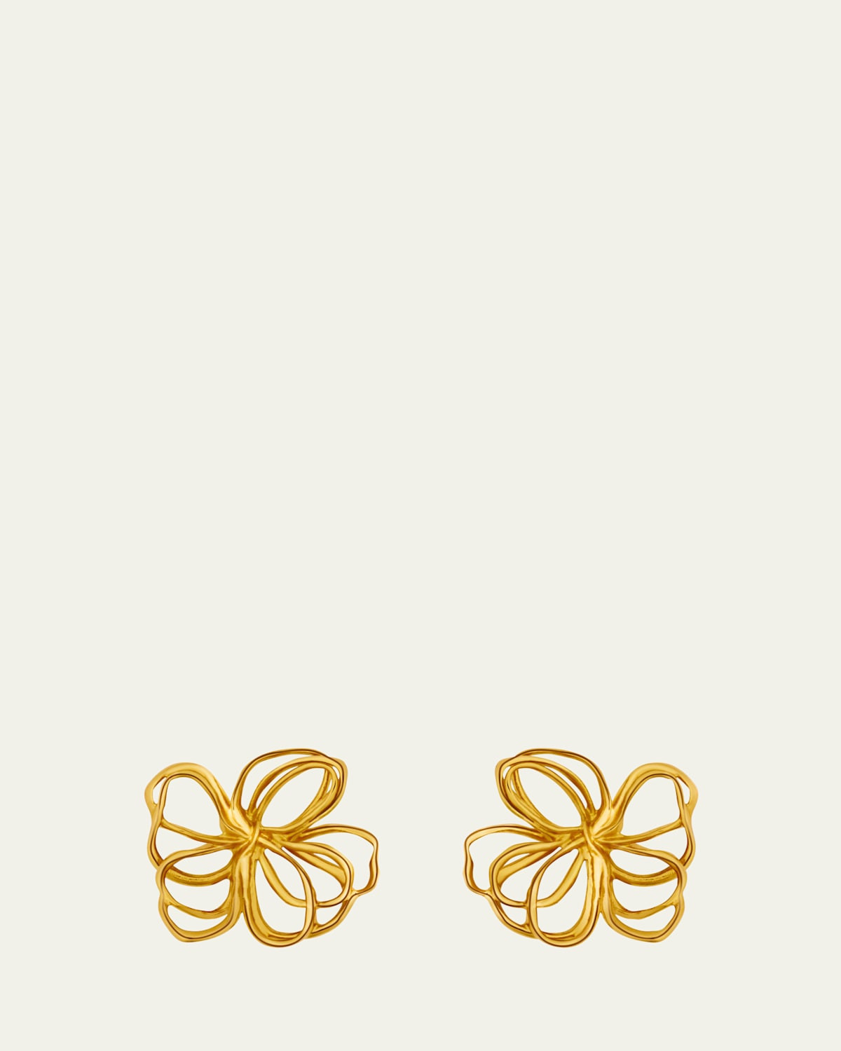 Wire Flower Stud Earrings, Gold | Bergdorf Goodman