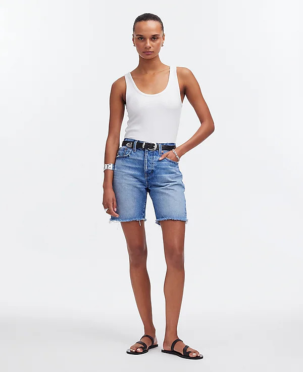 Long Denim Shorts in Pedersen Wash | Madewell | Madewell