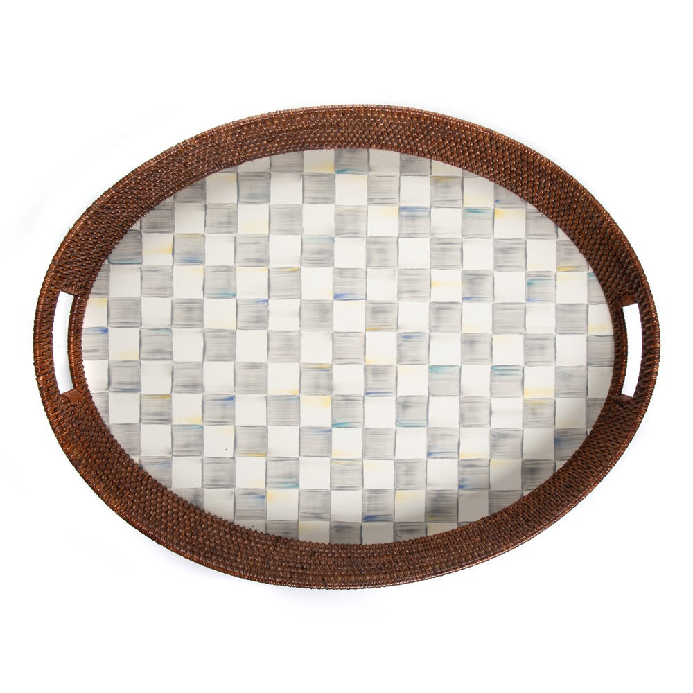 Rattan & Enamel Tray | MacKenzie-Childs