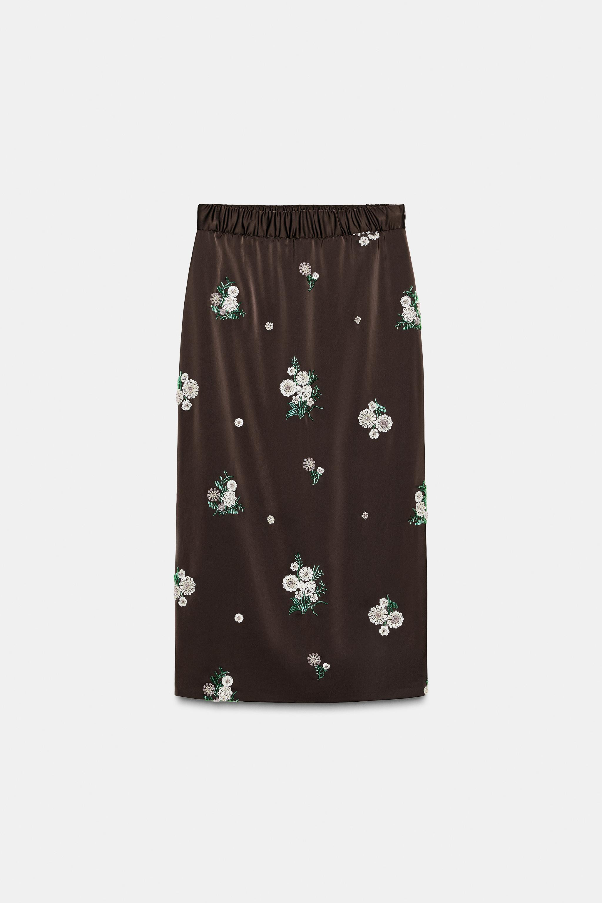 ZW COLLECTION LIMITED EDITION SEQUINED EMBROIDERED SKIRT | Zara US