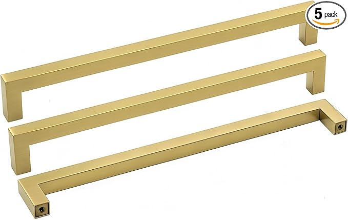 goldenwarm Antique Brushed Brass Modern Cabinet Hardware 10in Drawer Handles - LSJ12GD256 Pack of... | Amazon (US)