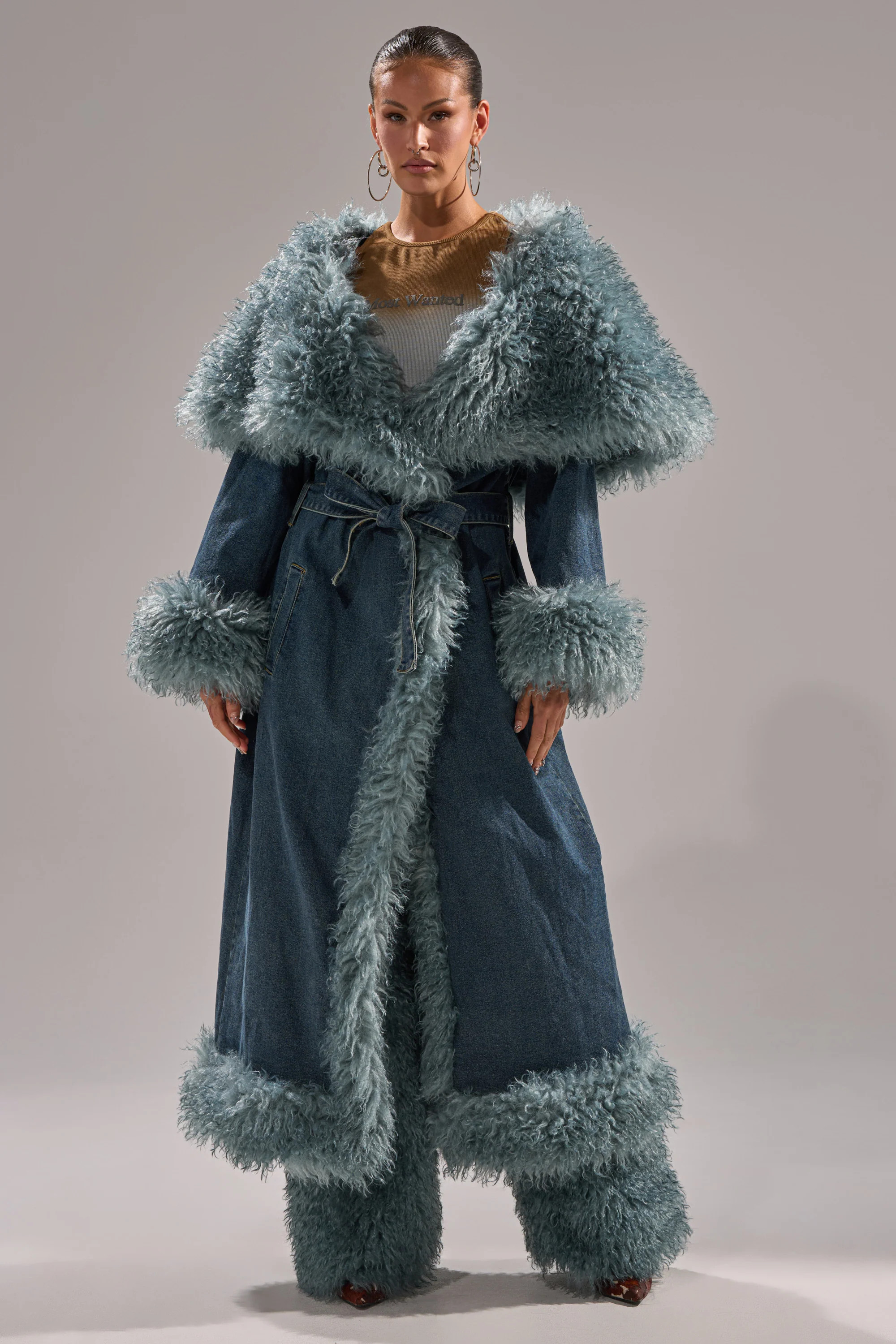 MOXIE FUR TRIM DENIM TRENCH | AKIRA
