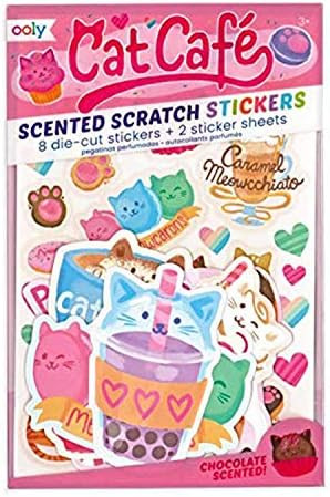 OOLY, Cat Cafe Scented Stickers - 2 Sticker Sheets + 8 Jumbo Stickers | Amazon (US)