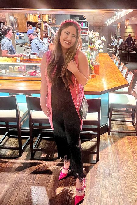 Martin treated me to the BEST 🍱 🍣 sushi, this side of the Pacific: @uchirestaurants 

Yah, it REALLY is that good. 🫢😳

Outfit deets are at the link in my bio + stories. 

P.S. my #pinkvest is actually a dress and doubles as the cutest #tweedvest!
…..

#sushidinner #sushidate #sushifordays #sushifordinner #sushiworld #sushiaddict #uchi #uchisushi #uchiaustin #austinrestaurants #austindining #pinkvest #pinktweed #featherpants #fringepants #featheraccessories #pinkheels #samedelman #revolve #blackandpinkaesthetic #blackandpink #blackandpinkoutfit #datenightoutfit #datenightootd #datenightaustin #austindatenight #dinneroutfitidea #dinneroutfit #ltkitstyle 

#LTKsalealert #LTKshoecrush #LTKfit