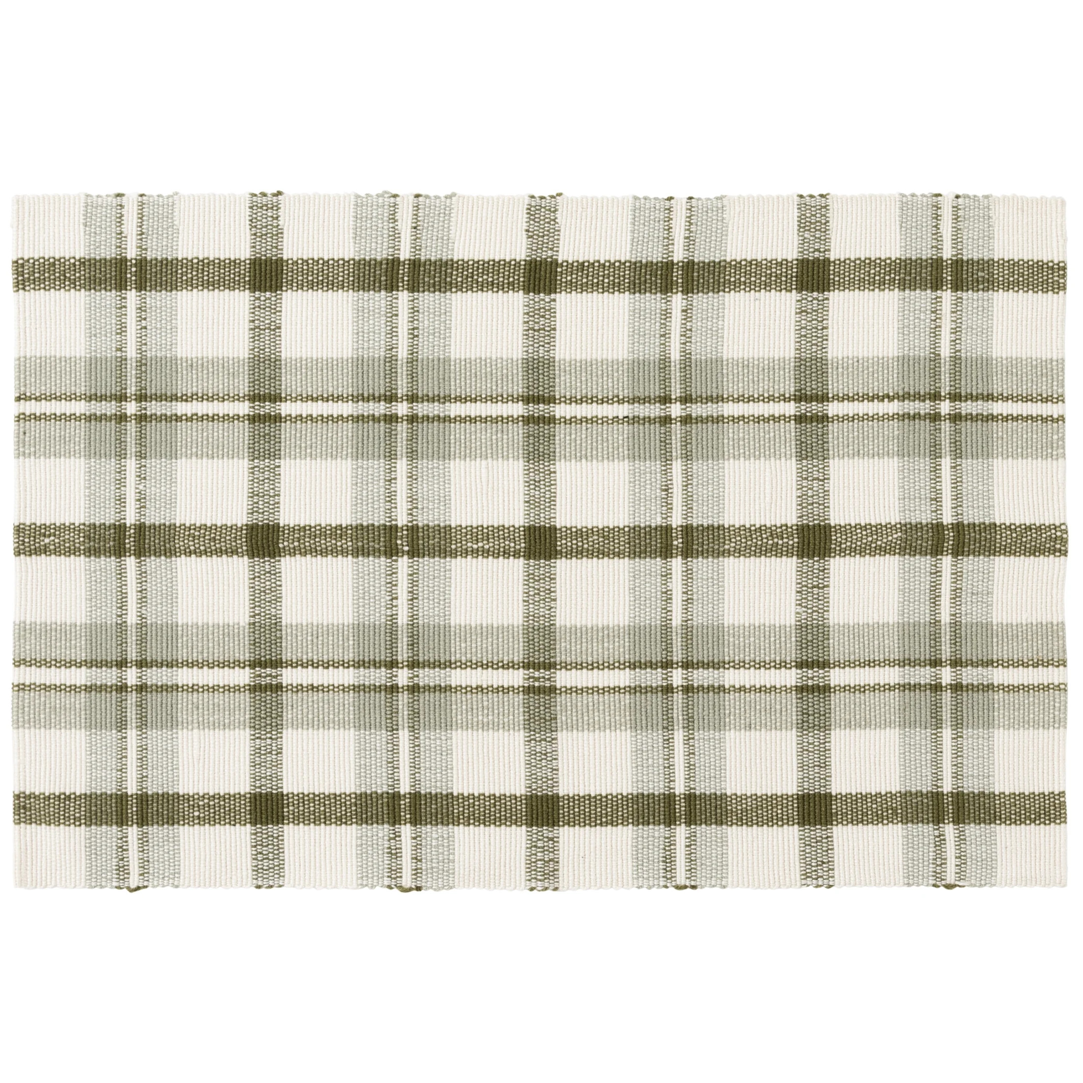 Mainstays 24"x36" Green Plaid Outdoor Layering Rug | Walmart (US)