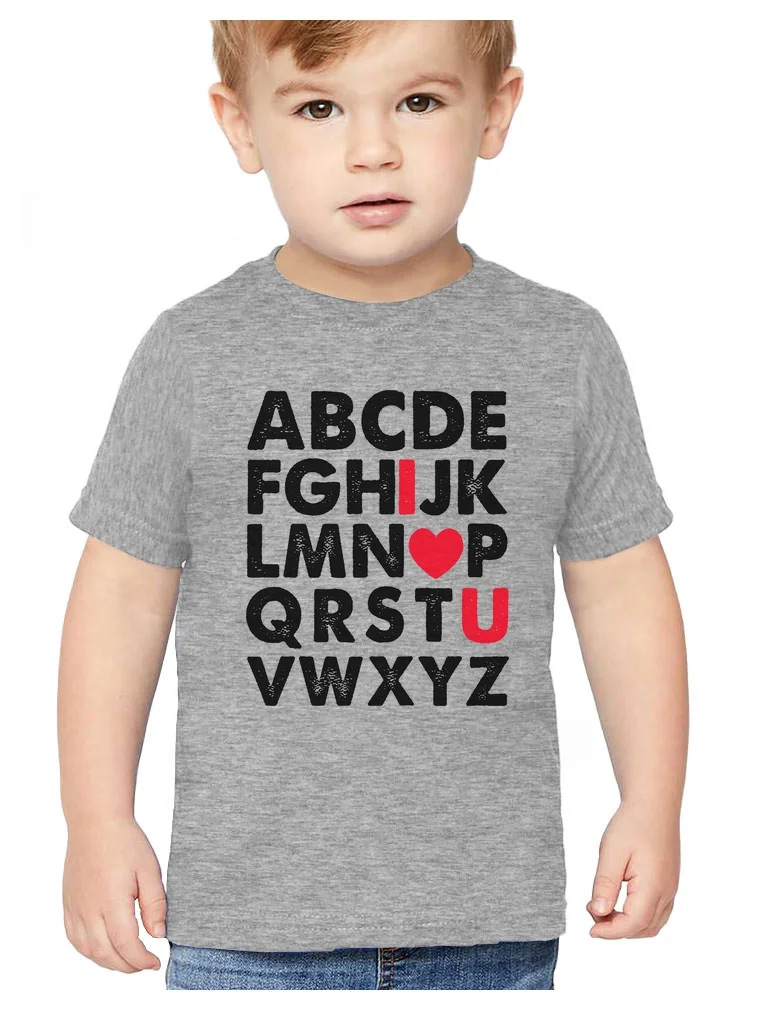 Boys Valentine's Day Shirt Alphabet ABC I Love You Gift Idea Toddler Kids T Shirt - Walmart.com | Walmart (US)