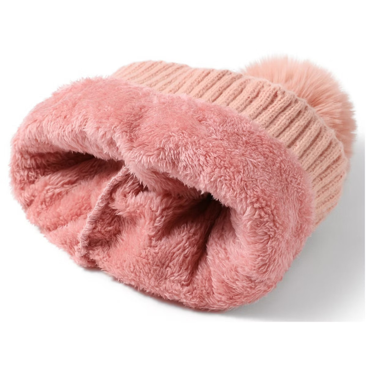 Women's Solid Color 100% Acrylic Knit Hat with pom And Fleece Lining | Target