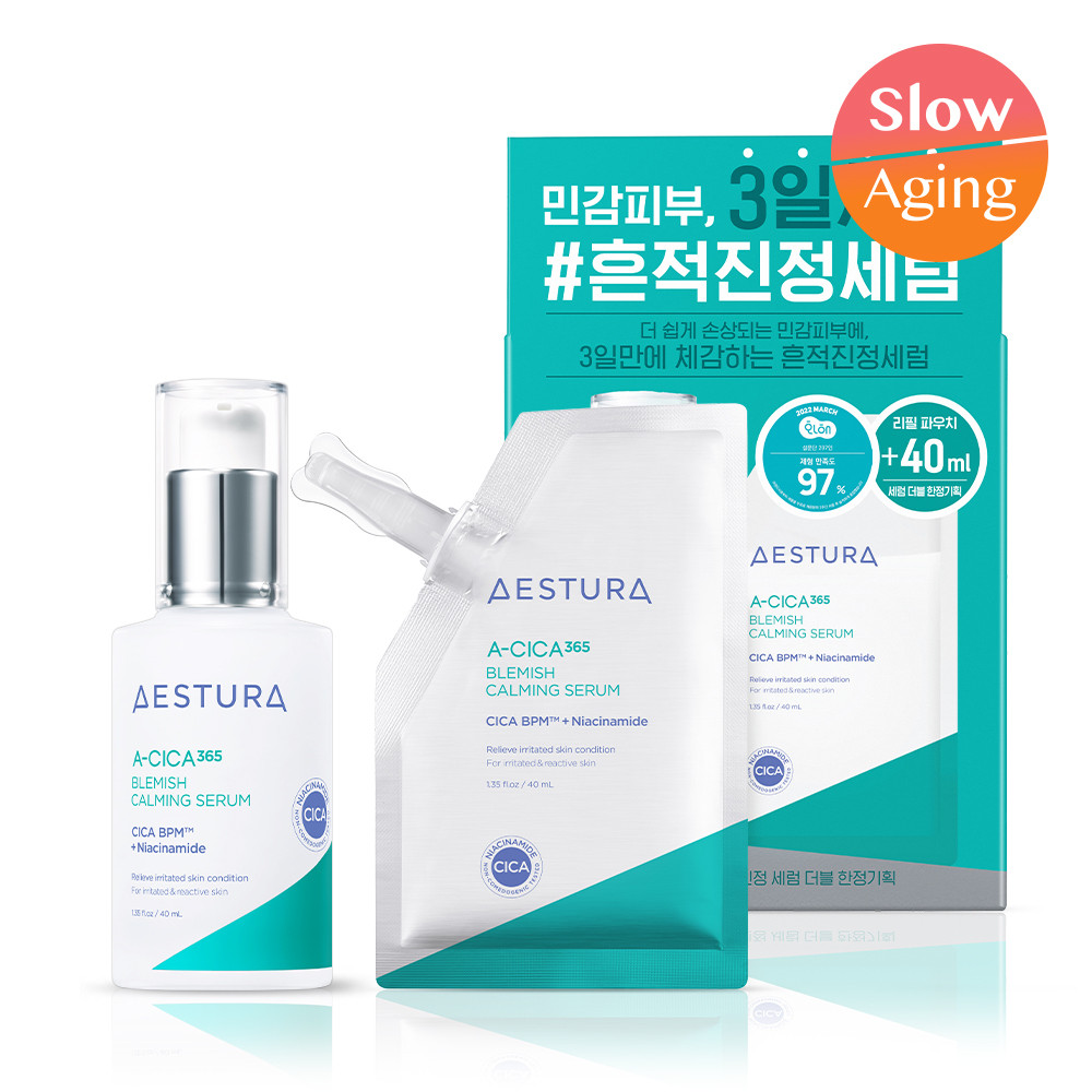 AESTURA A-Cica 365 Blemish Calming Serum 40ml Special Set (+Refill 40ml) | OLIVE YOUNG Global | Olive Young Global