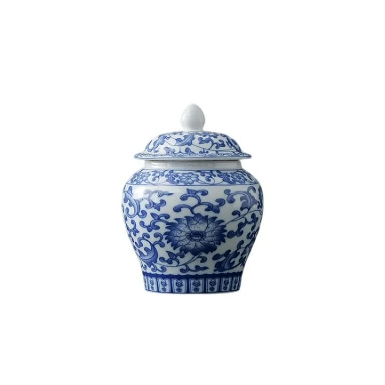 Porcelain Ginger Jar Ceramic Flower Vase Tea Storage Jar with Lid Display Weddings Home Floral Pa... | Walmart (US)