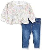 Levi's Baby Girls' Long Sleeve T-Shirt and Denim 2-Piece Outfit Set, Floral/Indigo, 12M | Amazon (US)
