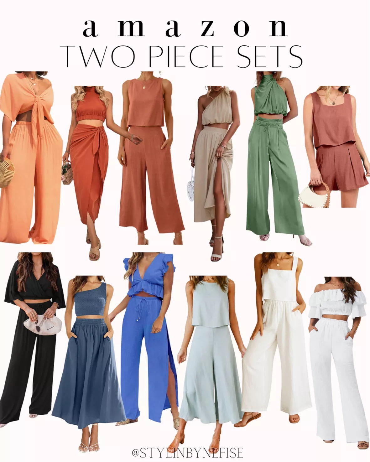 Womens 2 Piece Outfits Lounge Matching Sets Two Piece Linen Shorts Crop  Tops Trendy Clothes For Beach Vacation Daily Wear