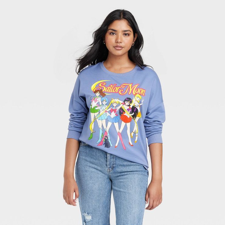 Women's Sailor Moon Graphic Sweatshirt - Light Blue | Target