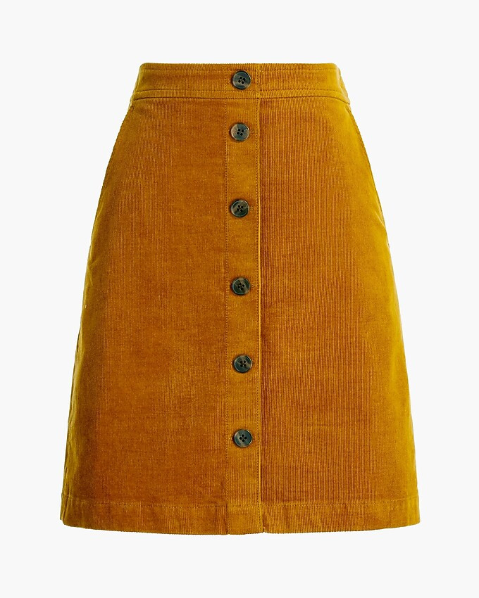 Corduroy button-front mini skirt | J.Crew Factory
