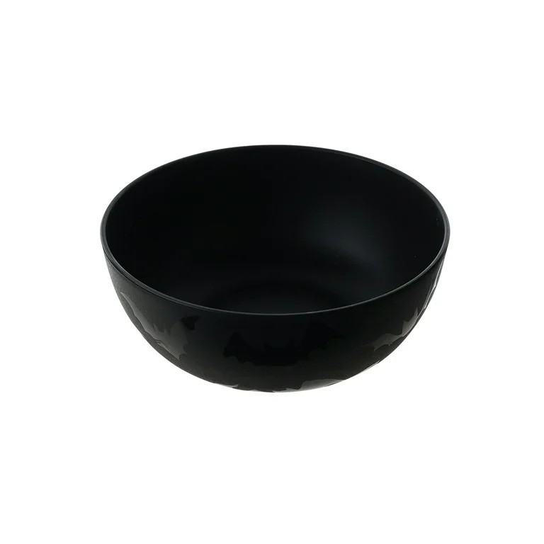 Mainstays 38 Ounce Round Plastic Etched Bat Bowl, Black - Walmart.com | Walmart (US)