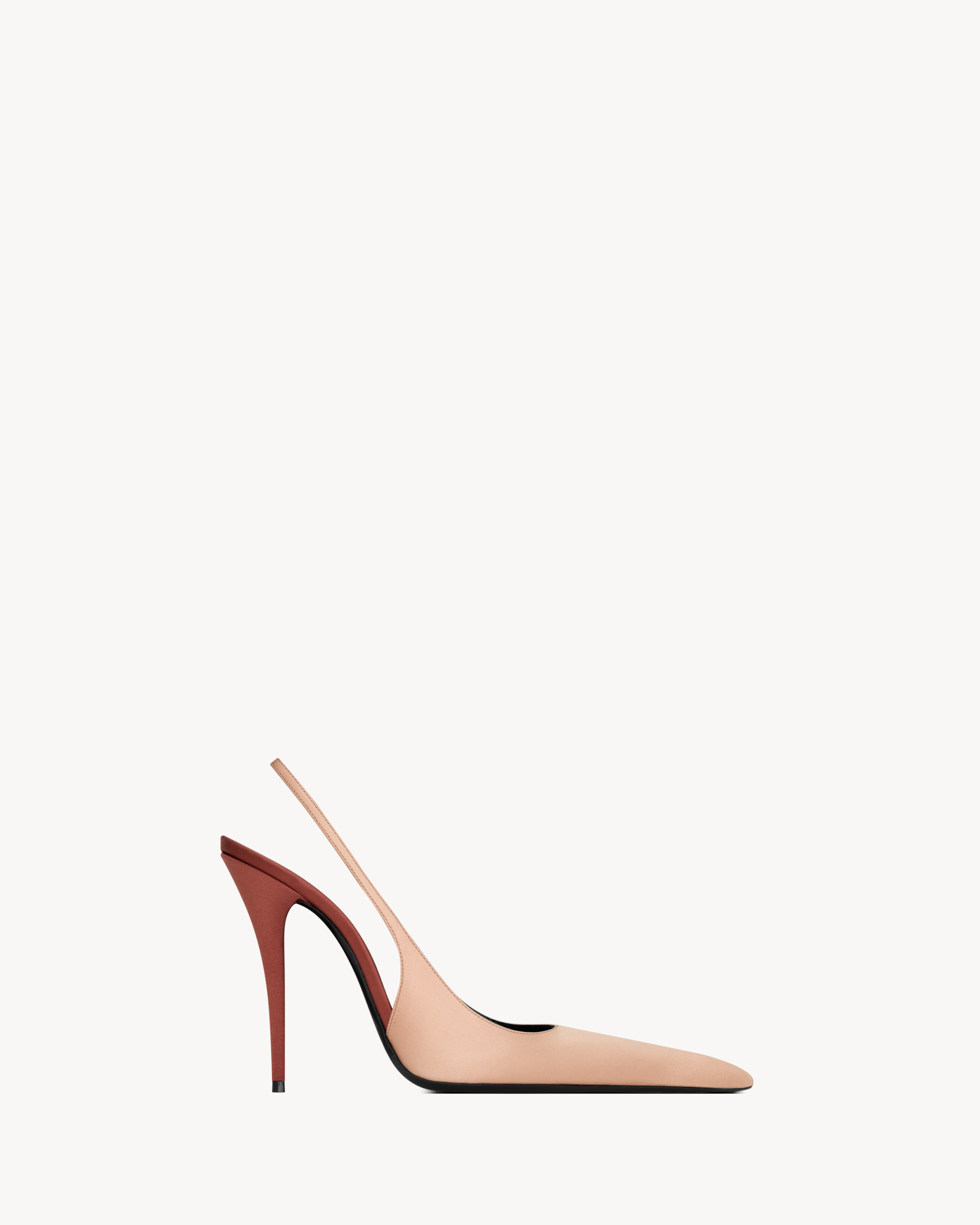 Saint Laurent Deroche Slingback Pumps In Satin Crepe - Pink - Women - 6 | Saint Laurent Inc. (Global)